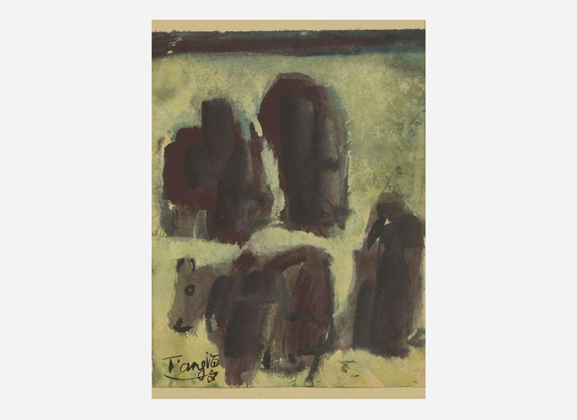 T'ang Haywen (Chinese/French 1927-1991), Cows 曾海文（旅法華裔1927-1991）牛