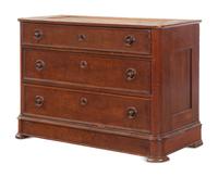 A Classical Mahogany Three-Drawer Commode