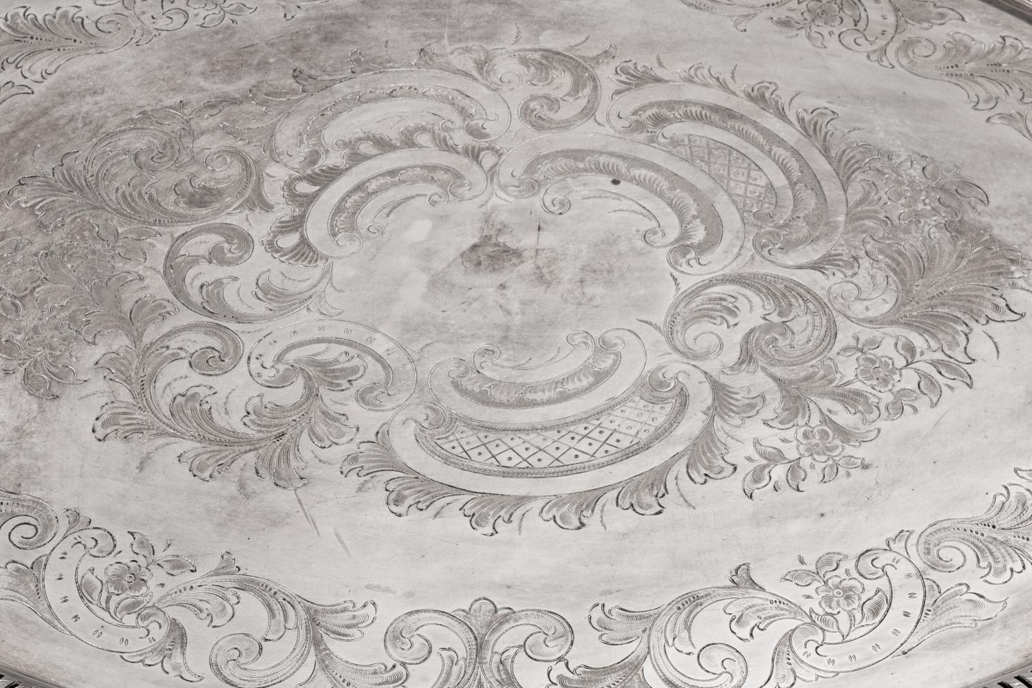 A Large English Silverplate Oval Two-Handled Tray