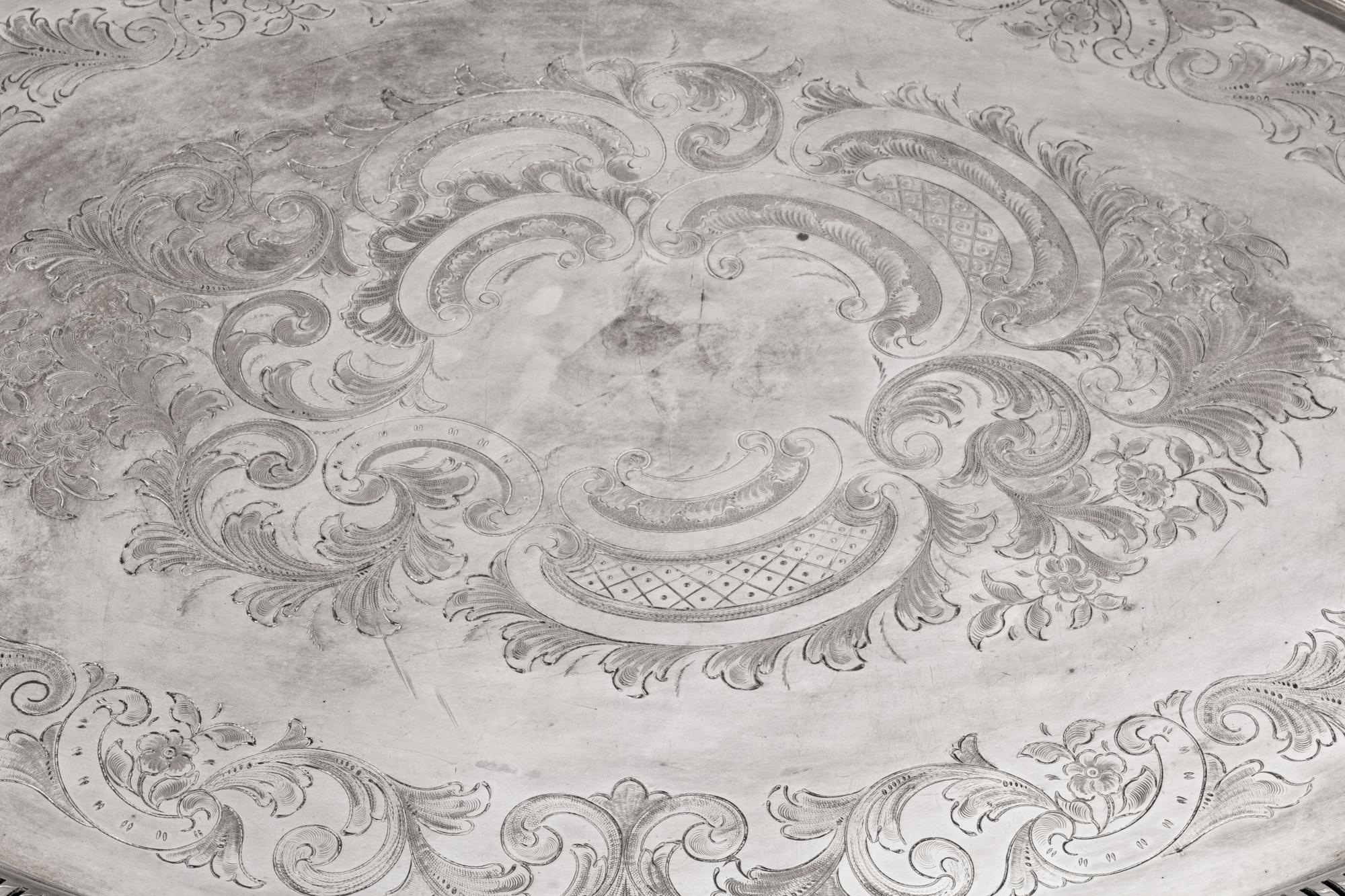 A Large English Silverplate Oval Two-Handled Tray