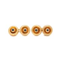 FABERGÉ, RUSSIAN, YELLOW GOLD AND SAPPHIRE CUFFLINKS