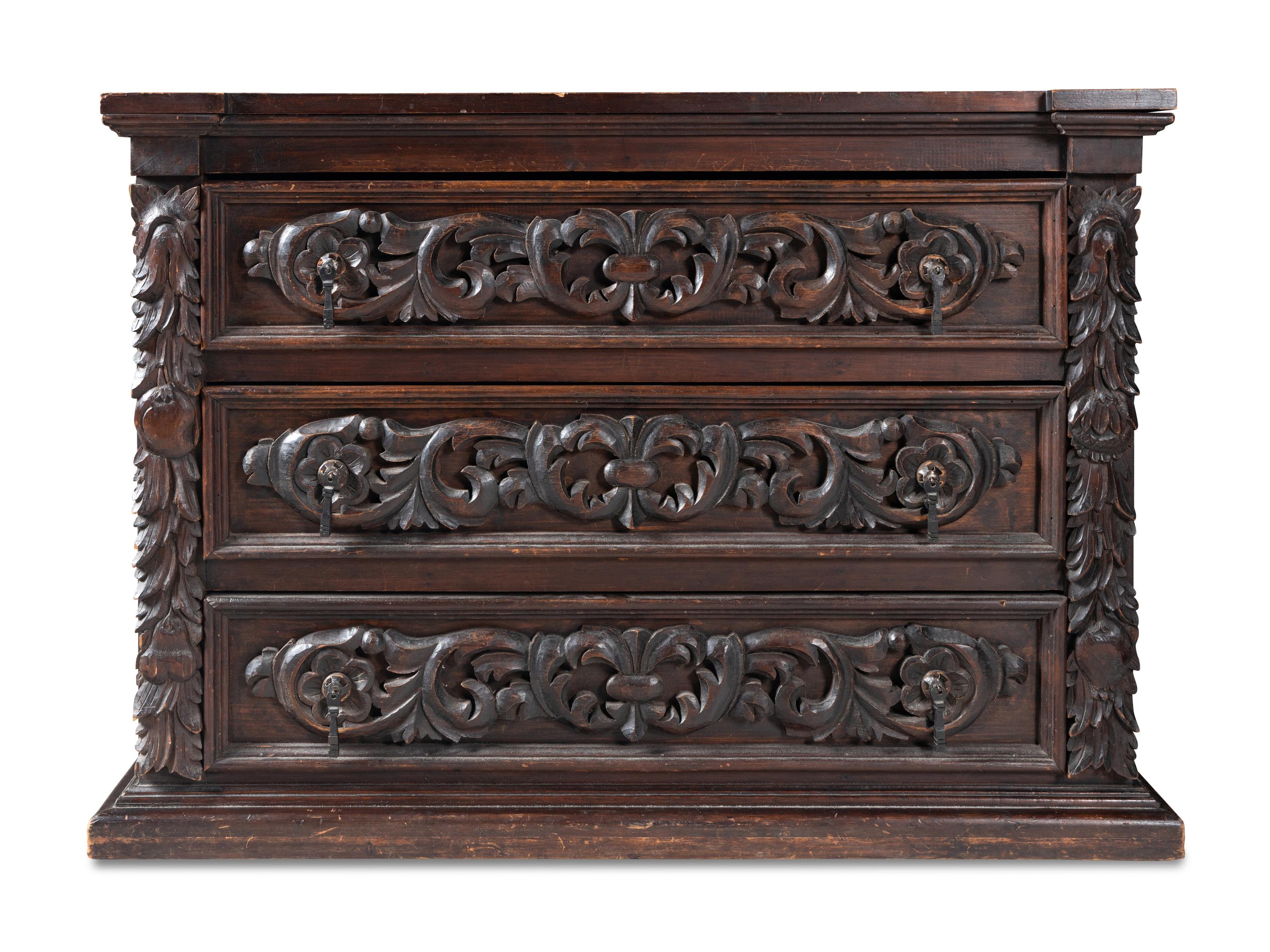 A Pair of Baroque Style Chests of Drawers