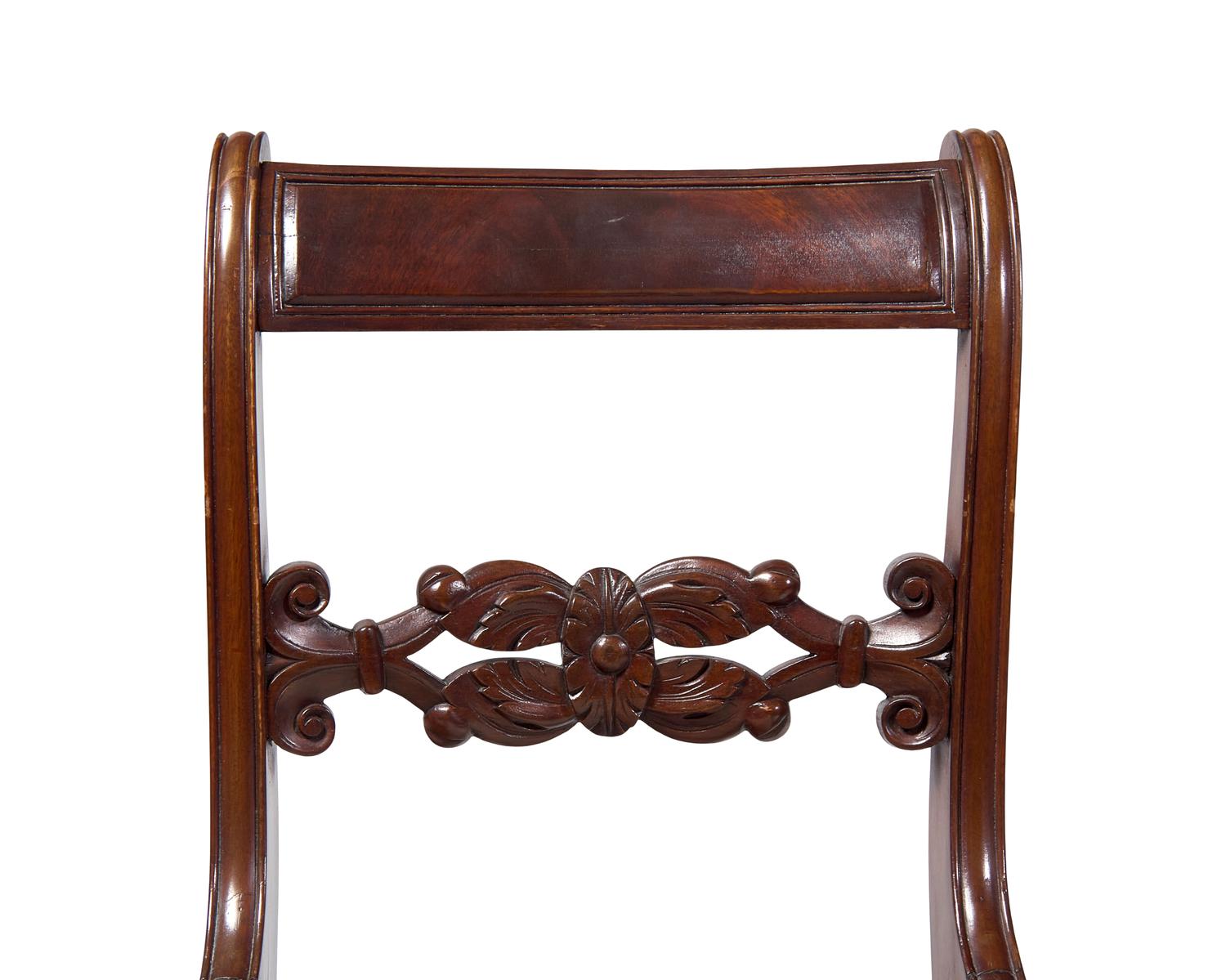 A Pair Of Classical Carved Mahogany Side Chairs