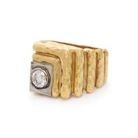 HENRY DUNAY, YELLOW GOLD AND DIAMOND RING