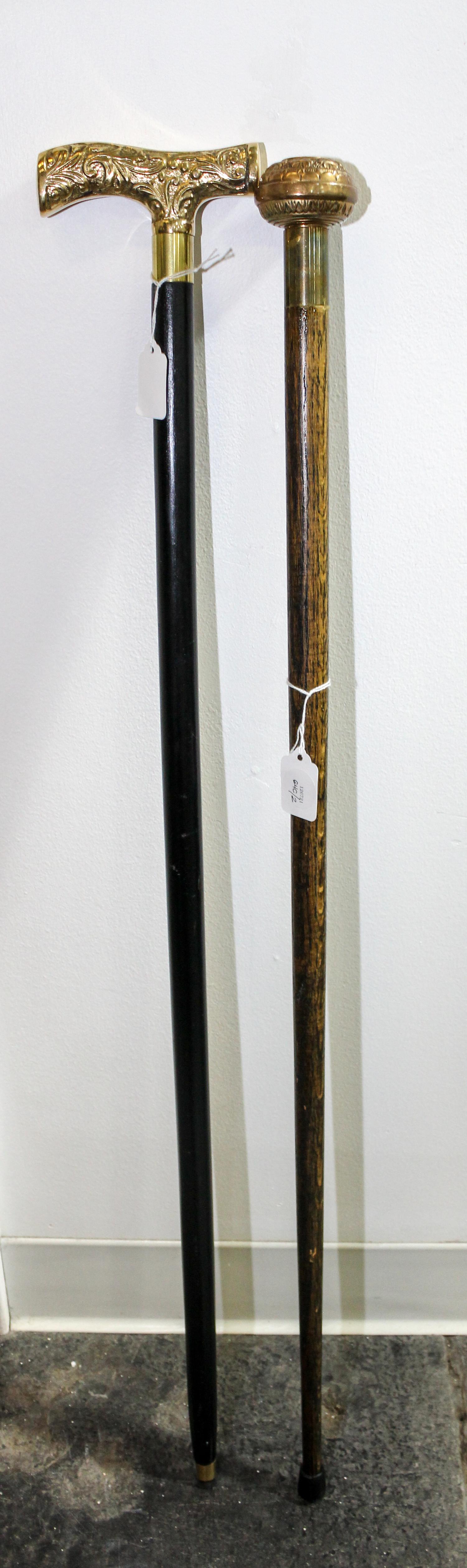 A Group of Two Canes Length of longest 36 5/8 inches.