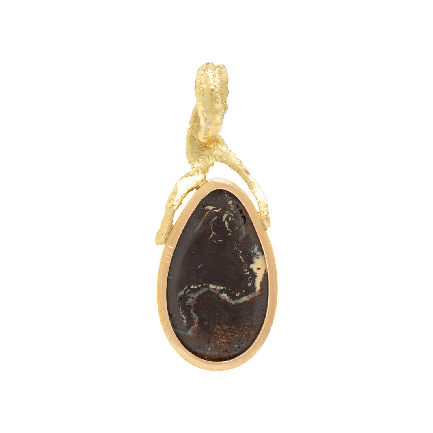 Yellow Gold and Boulder Opal Pendant