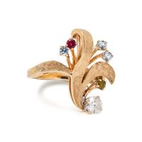 YELLOW GOLD AND MULTIGEM RING