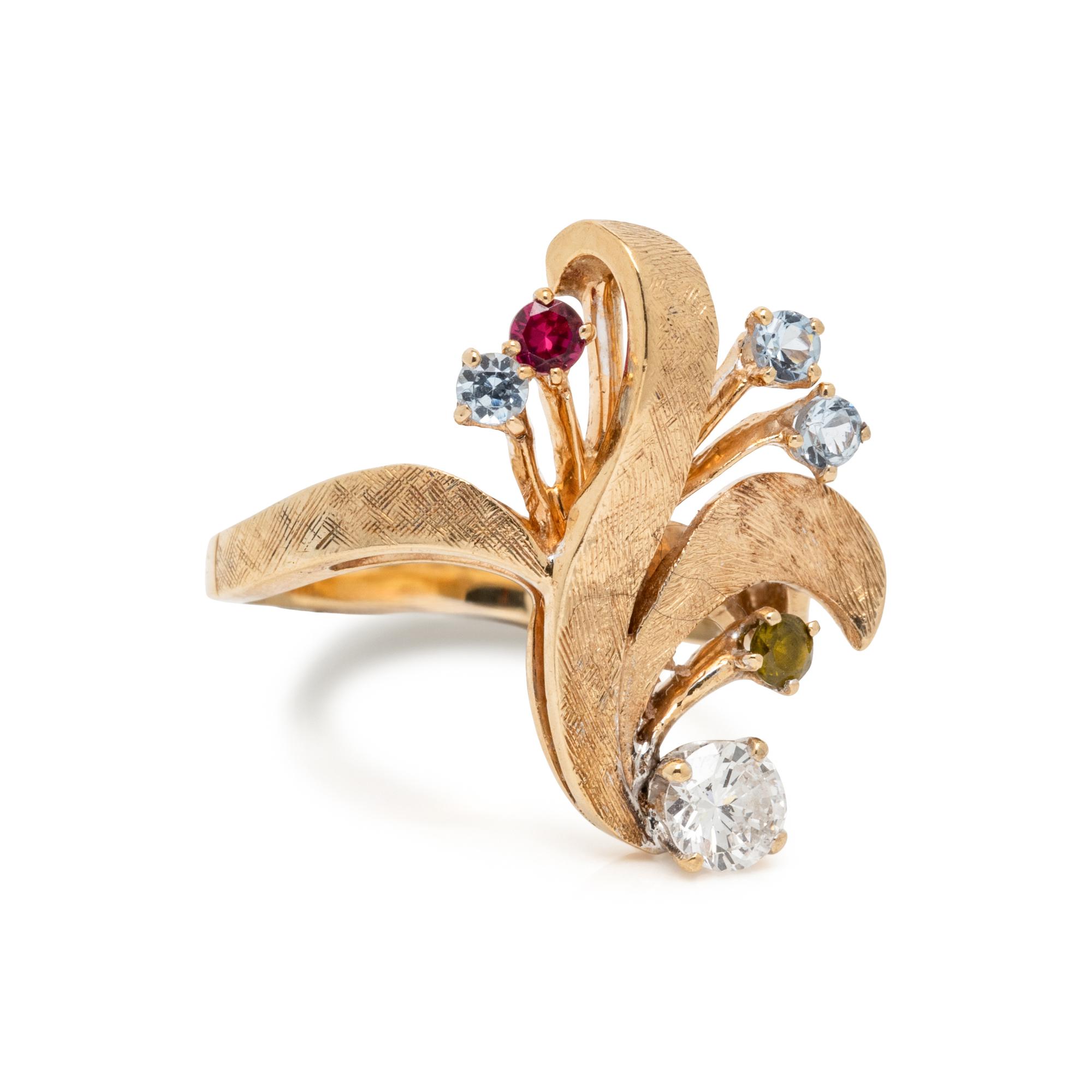 YELLOW GOLD AND MULTIGEM RING