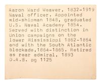 [CIVIL WAR]. Sixth plate daguerreotype of Union Naval Officer Aaron Ward Weaver. Ca 1850s.