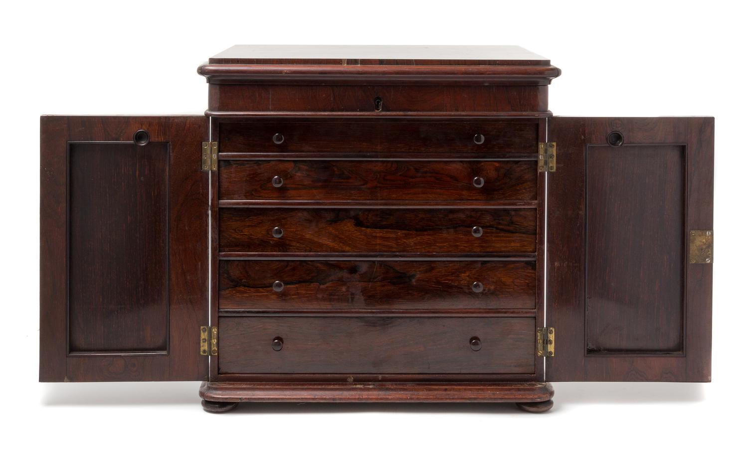 An Edwardian Rosewood Silver Chest Height 18 x width 18 1/2 x depth 14 1/2 inches.