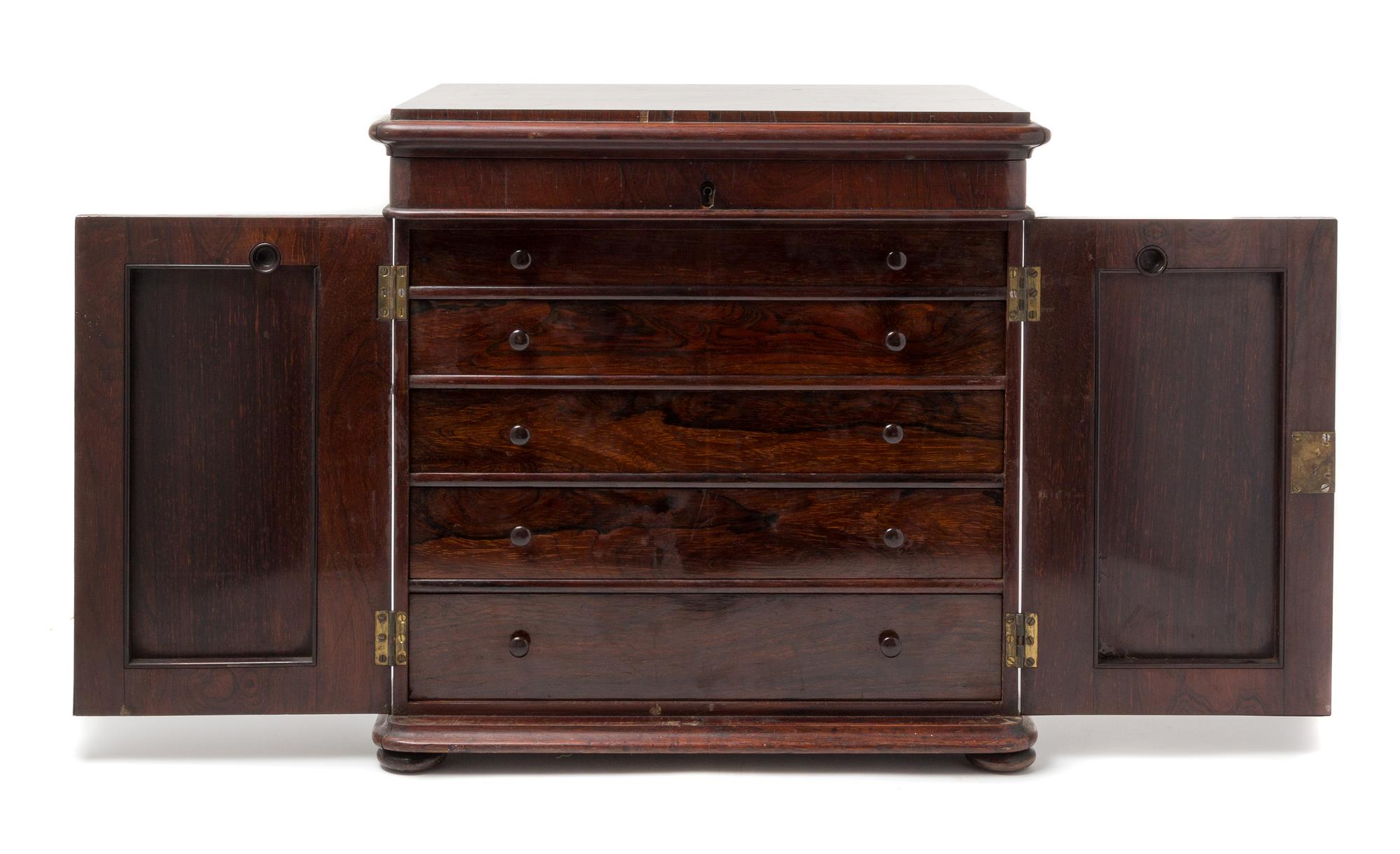 An Edwardian Rosewood Silver Chest Height 18 x width 18 1/2 x depth 14 1/2 inches.
