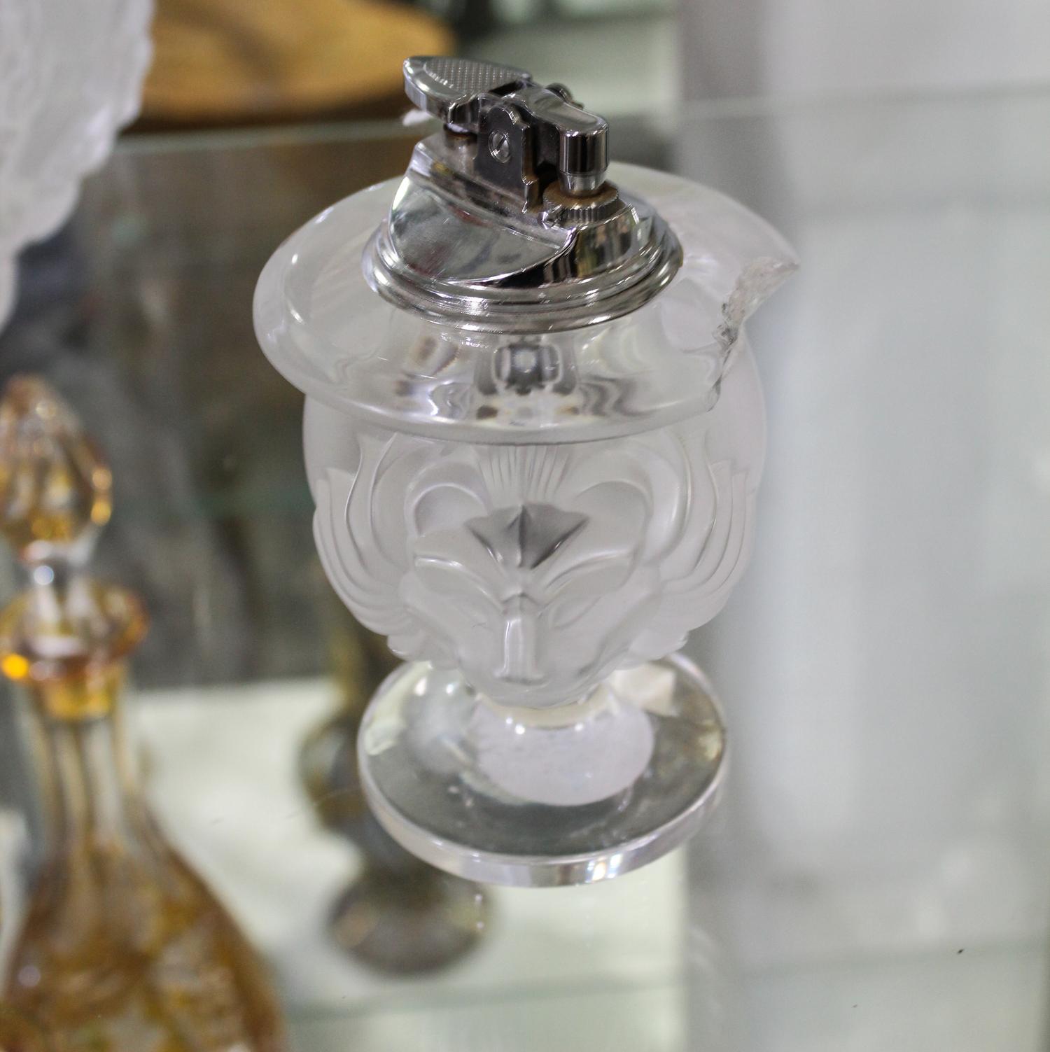 A Lalique Lighter. Height 5 inches.