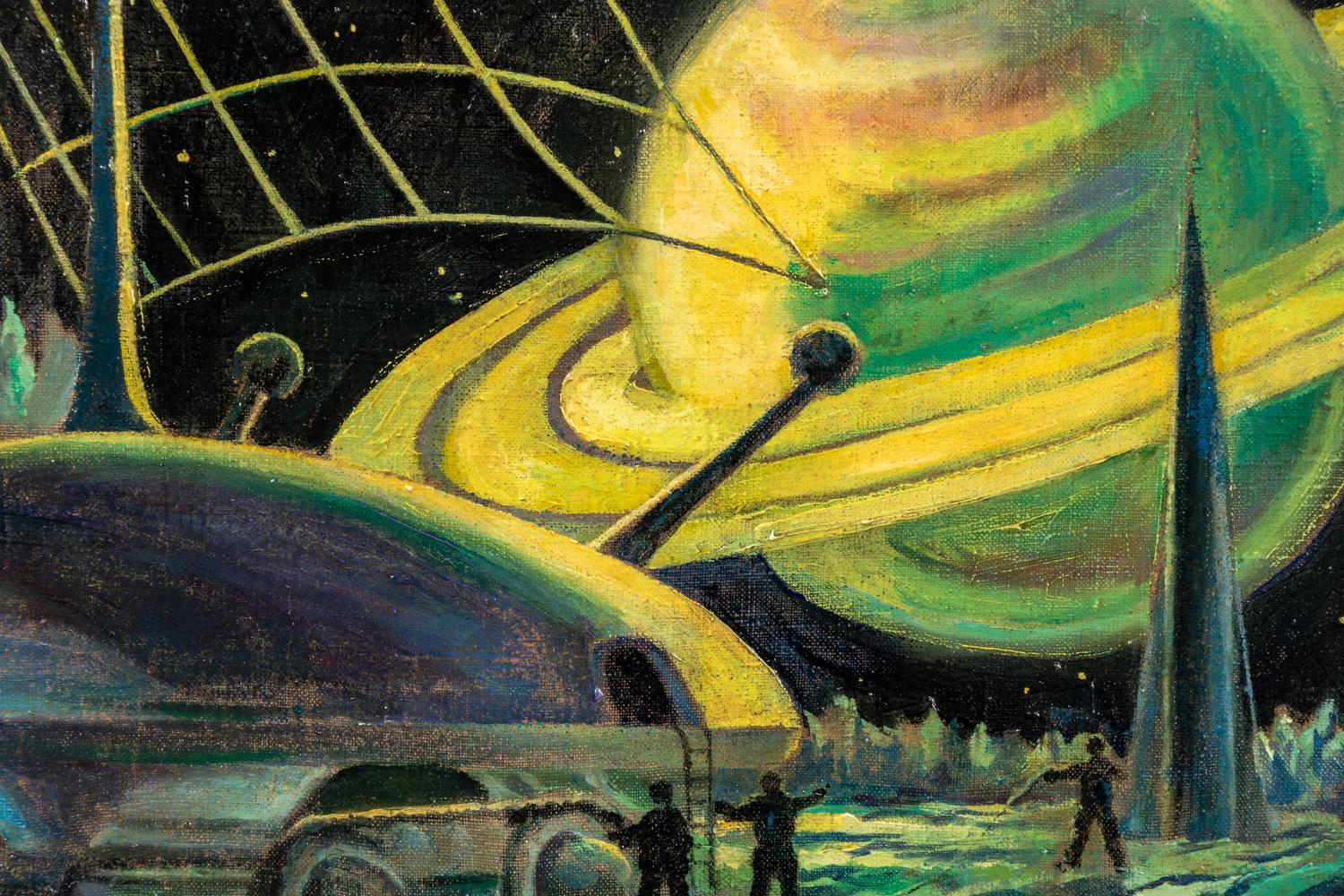 [SPACE EXPLORATION]. SOKOLOV, Andrei (1931-2007). "САТУРН НА ТИТАНЕ" [Saturn on Titan]. Circa 1959.