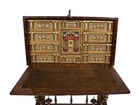 A Spanish Renaissance Style Walnut Vargueno on Later Stand