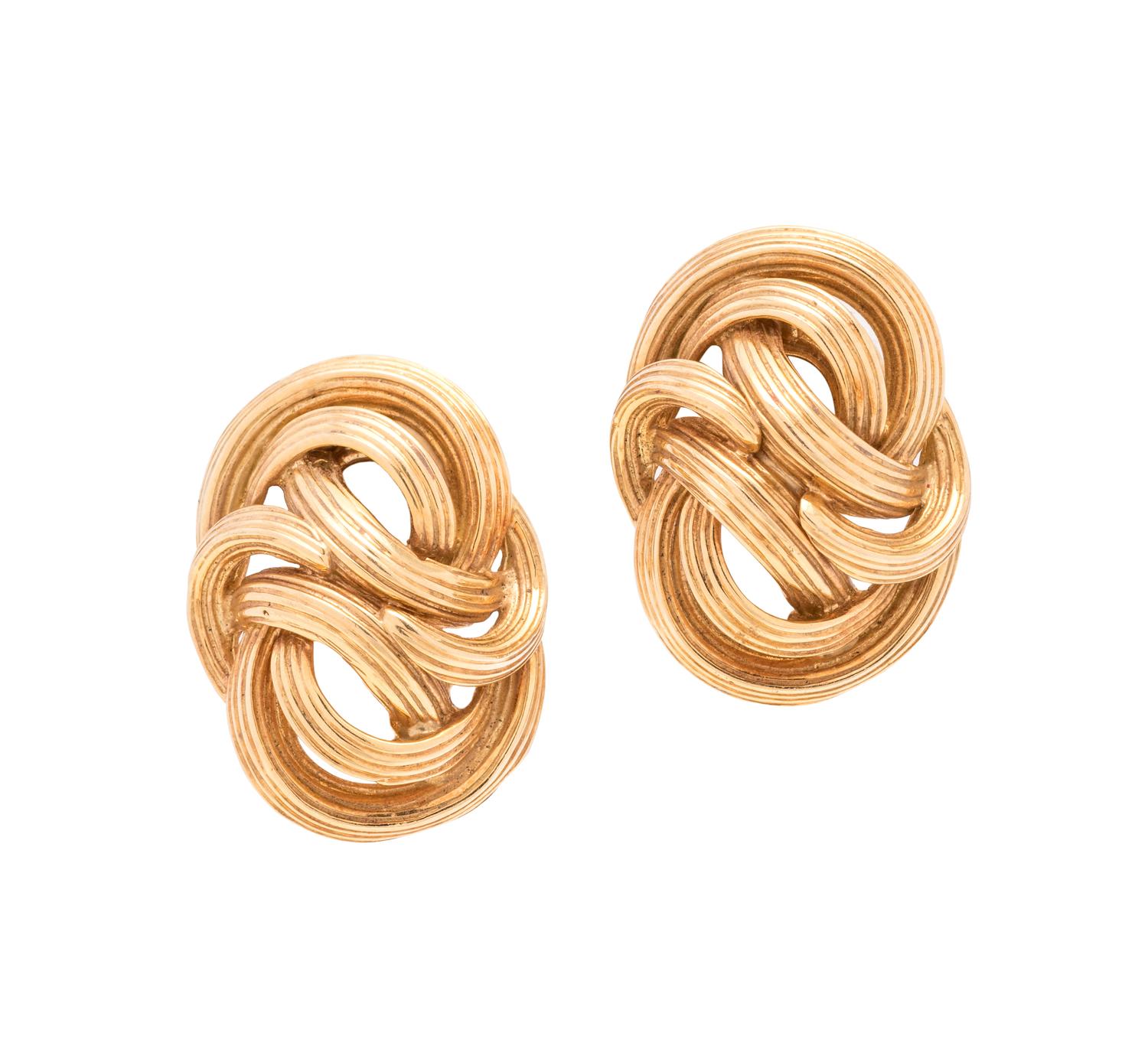 TIFFANY & CO., YELLOW GOLD EARCLIPS