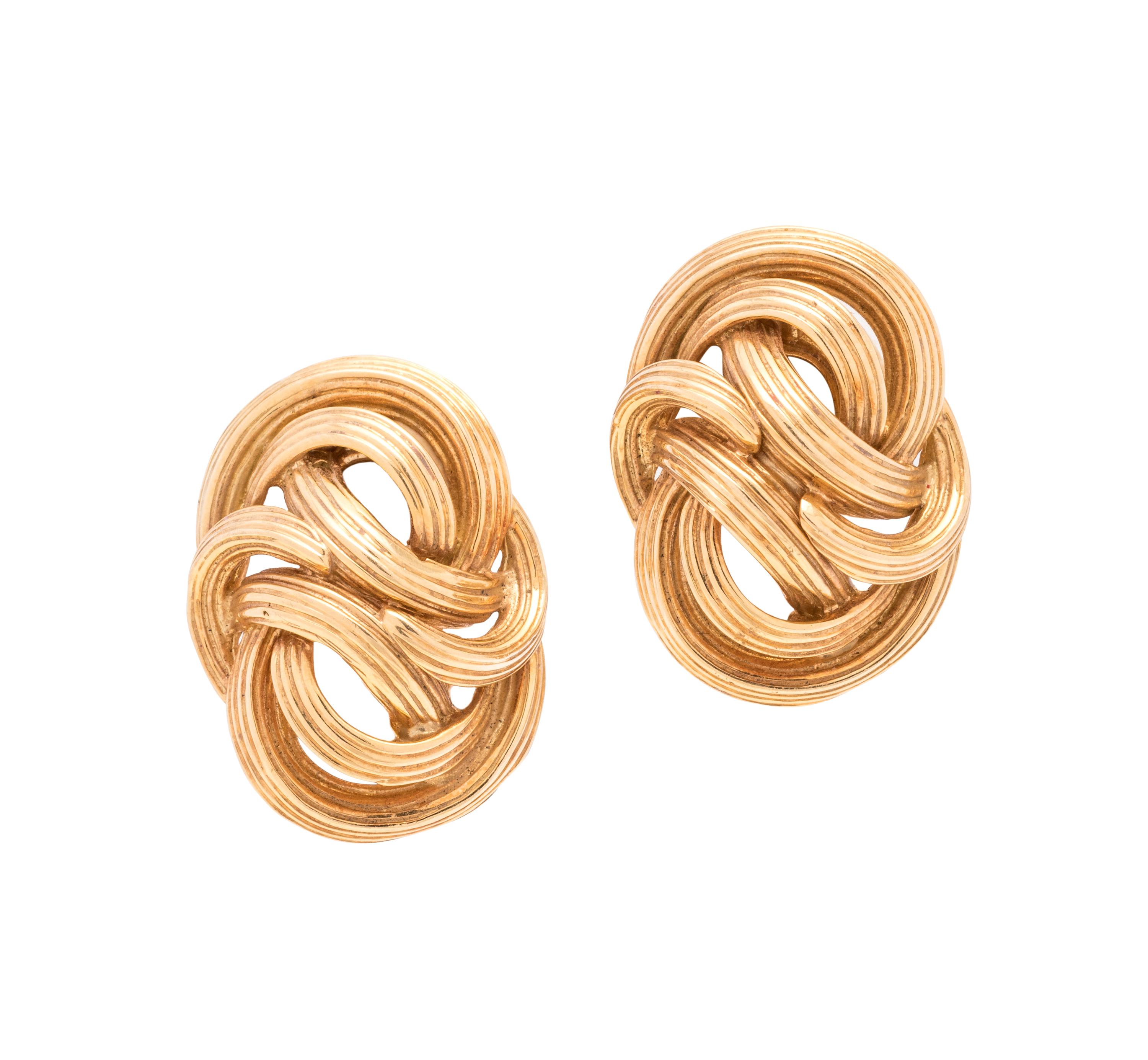TIFFANY & CO., YELLOW GOLD EARCLIPS
