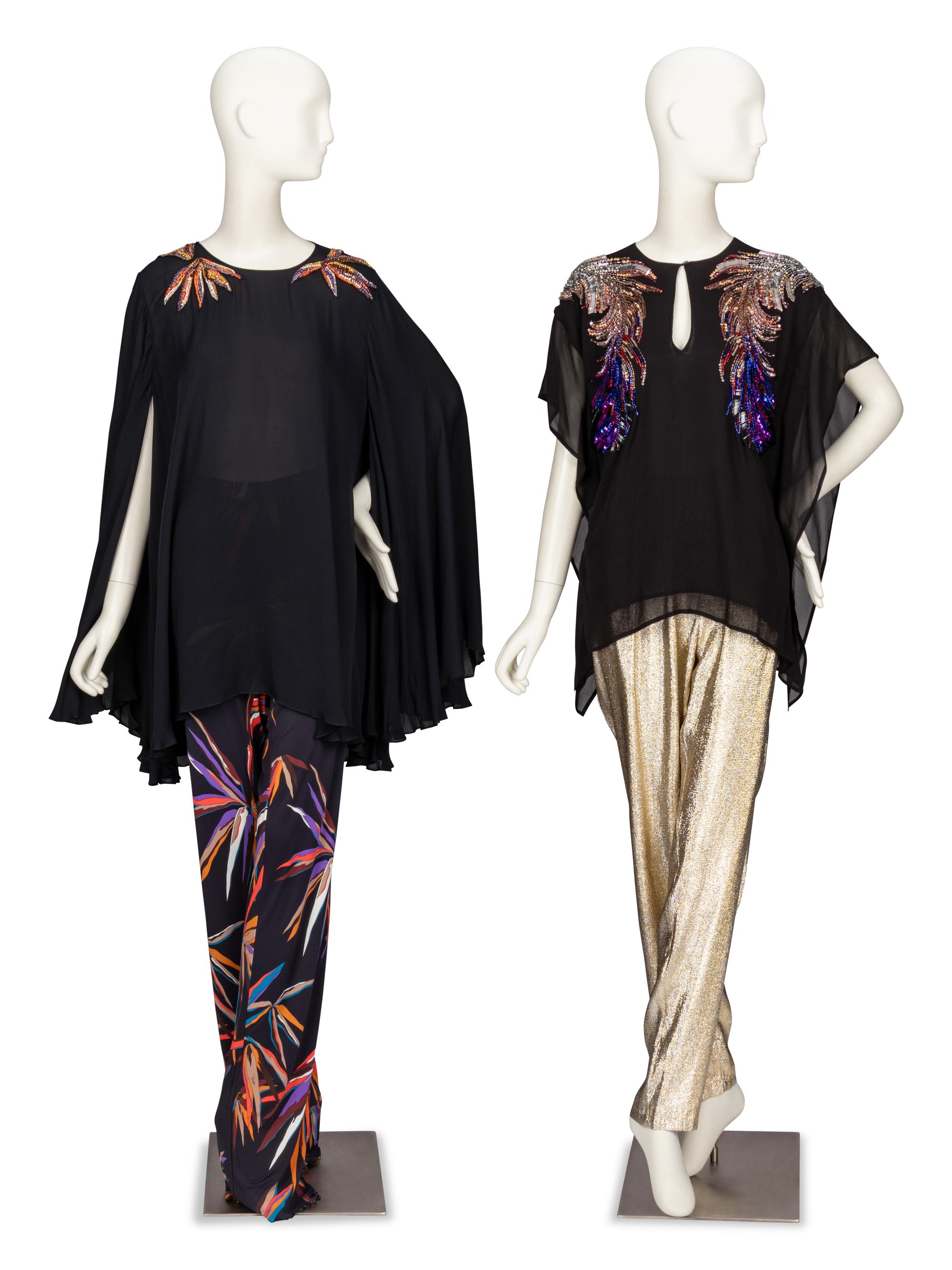 Two Designer Blouse & Pant Ensembles