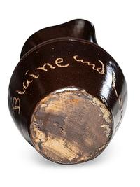 A Miniature Albany Slip-Glazed Political Campaign Favor Pitcher
