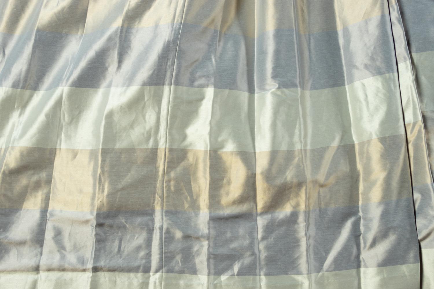 A Set of Four Silk Drapery Panels
