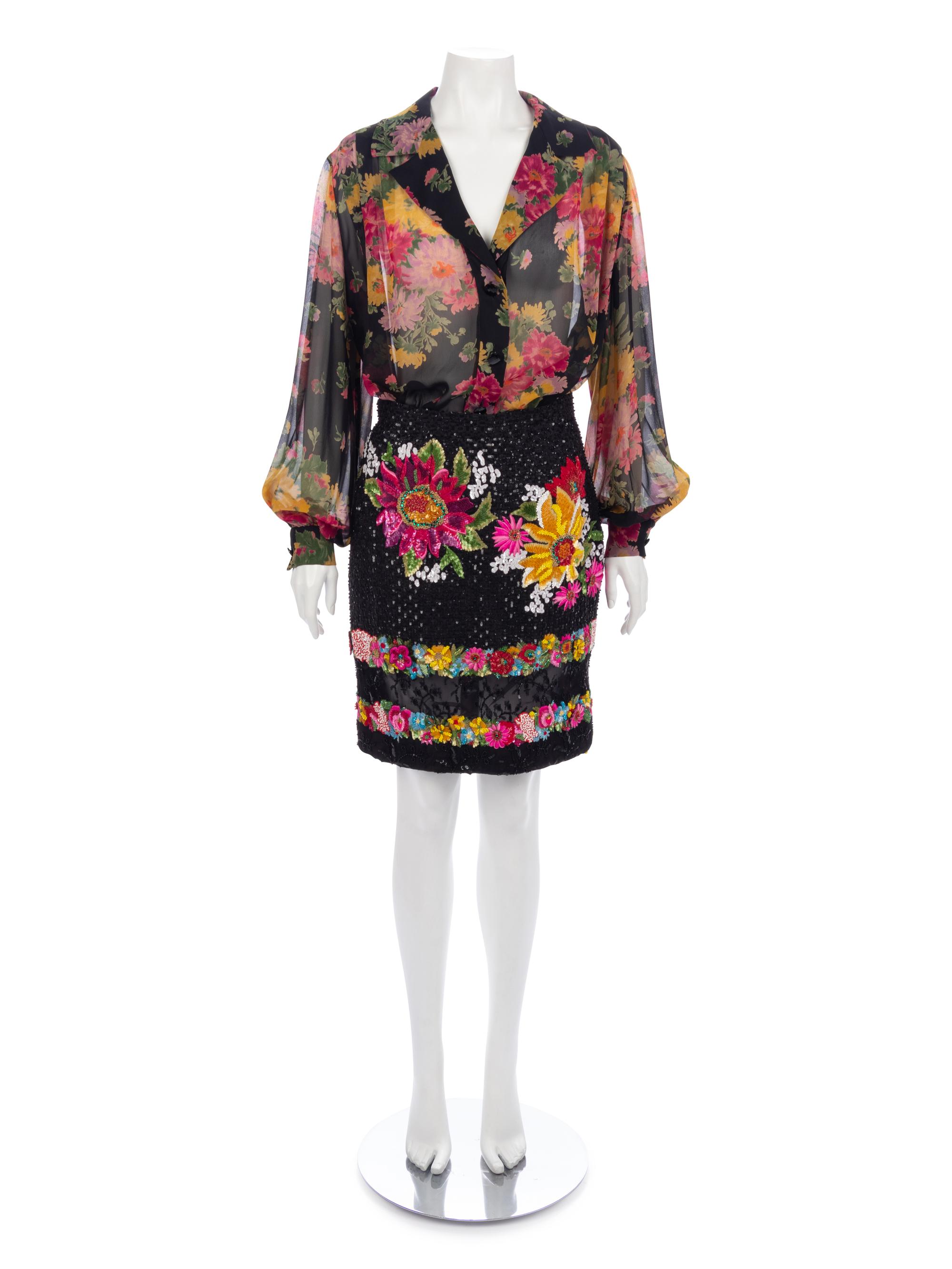 Two Valentino Floral Ensembles, 1980-90s