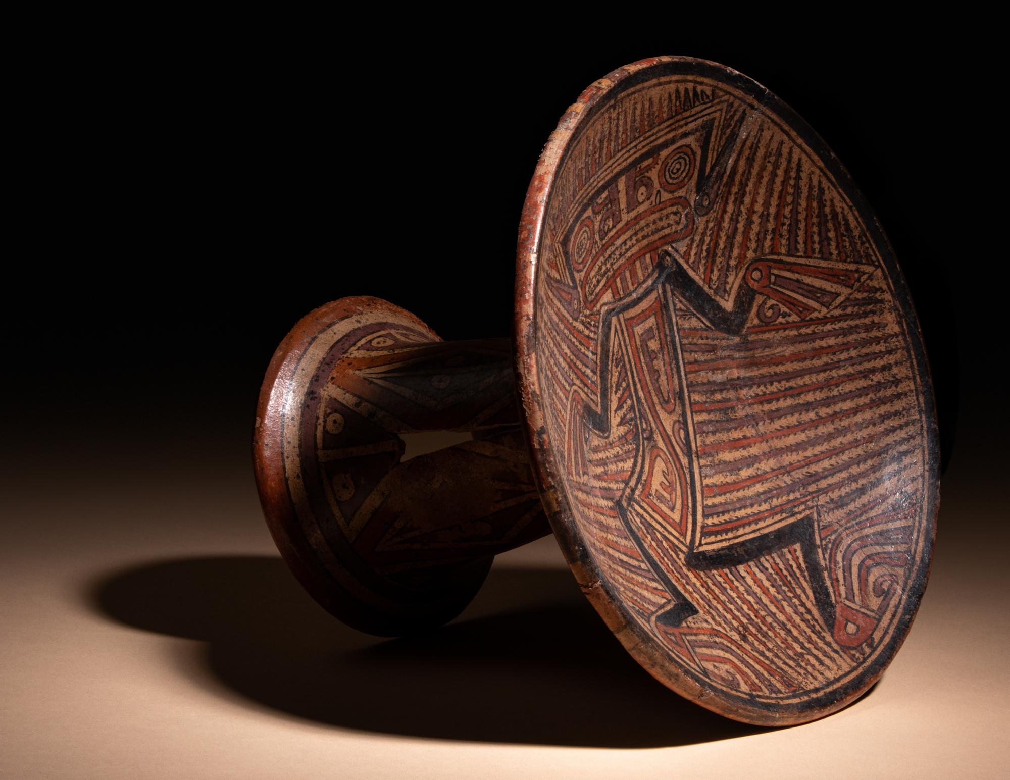 A Costa Rican Polychrome Pedestal Plate ( frutera )