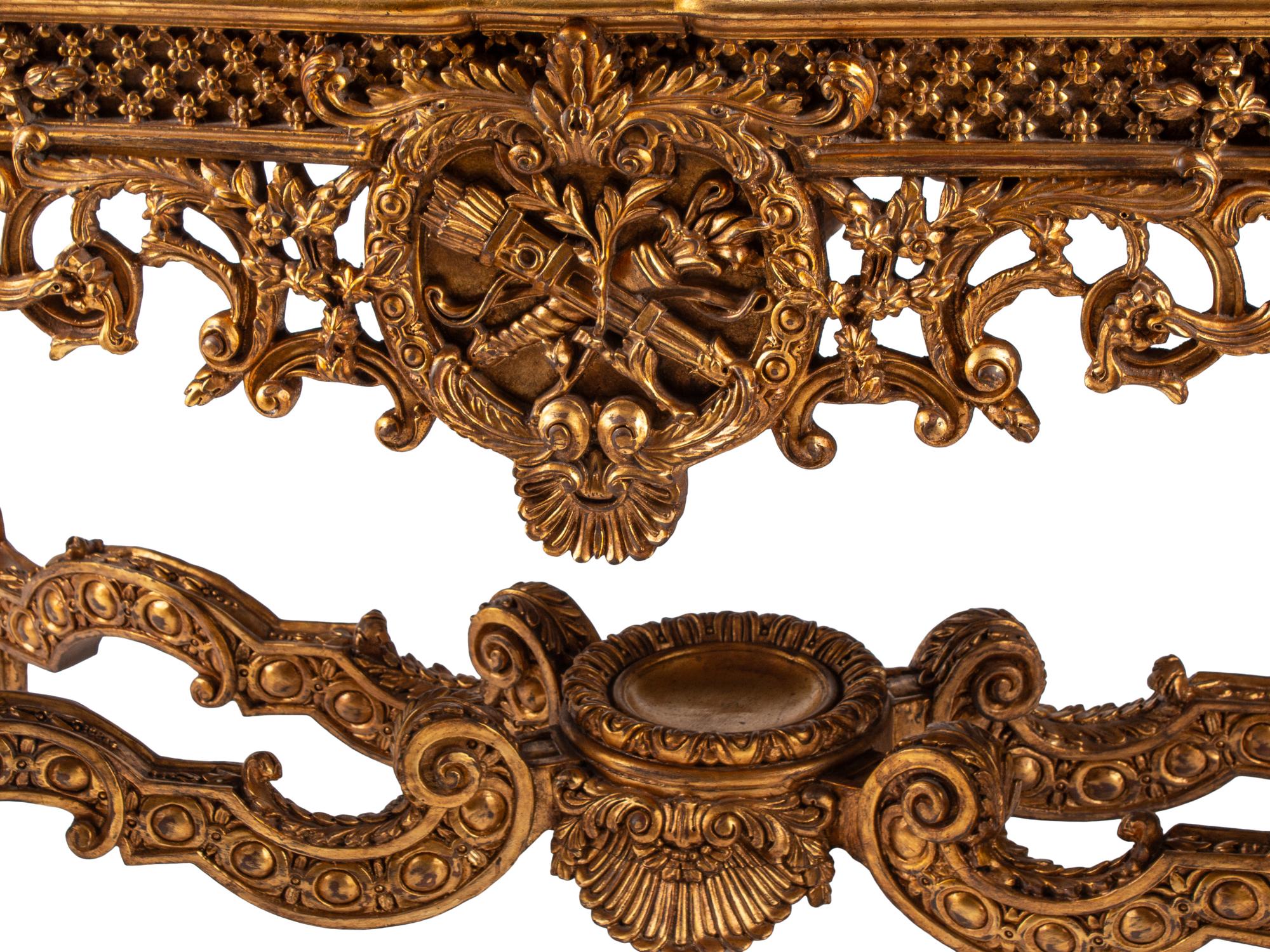 A Régence Style Giltwood Marble-Top Center Table