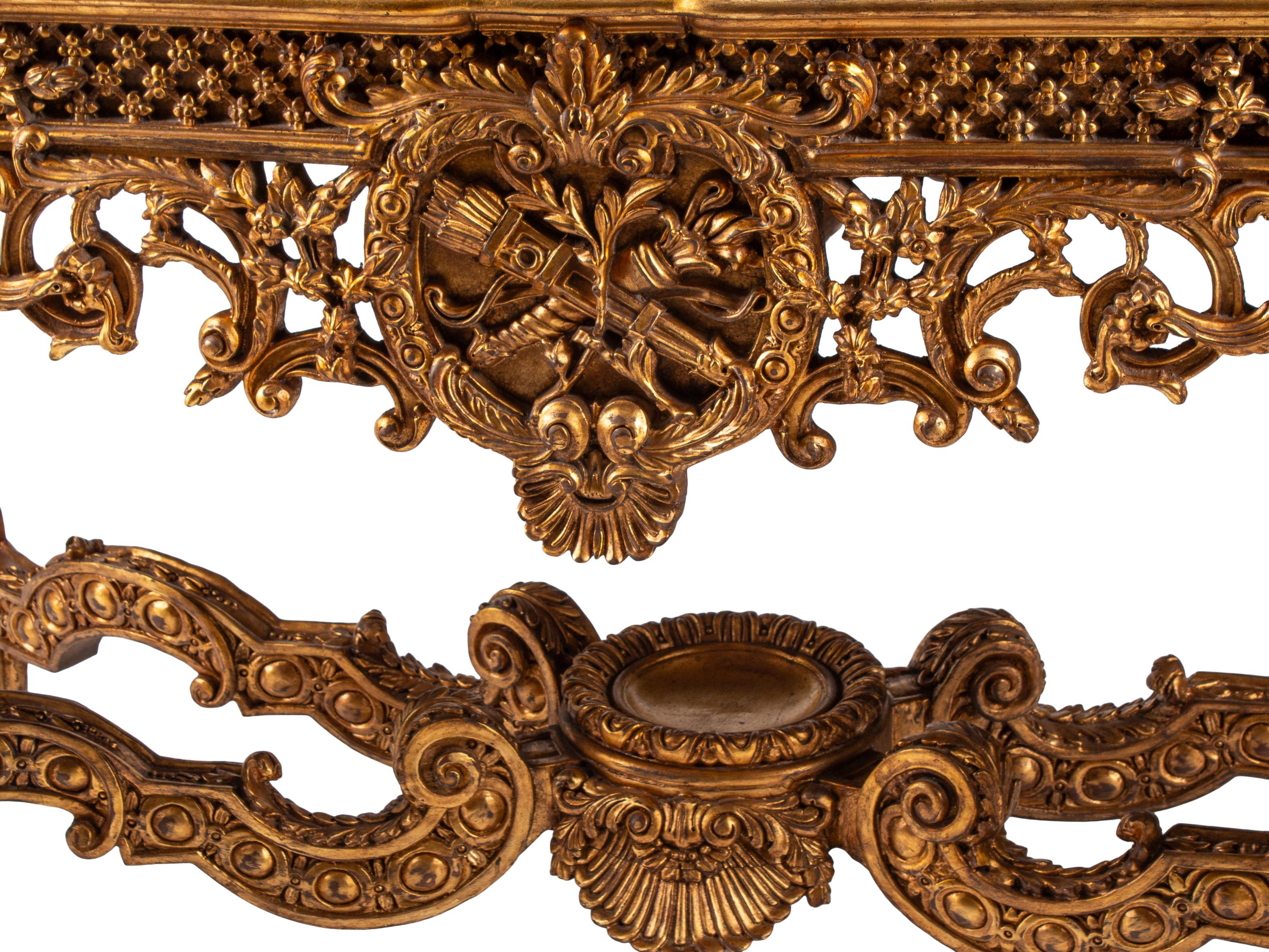A Régence Style Giltwood Marble-Top Center Table