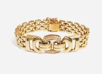 A 14K Yellow Gold and Diamond Bracelet