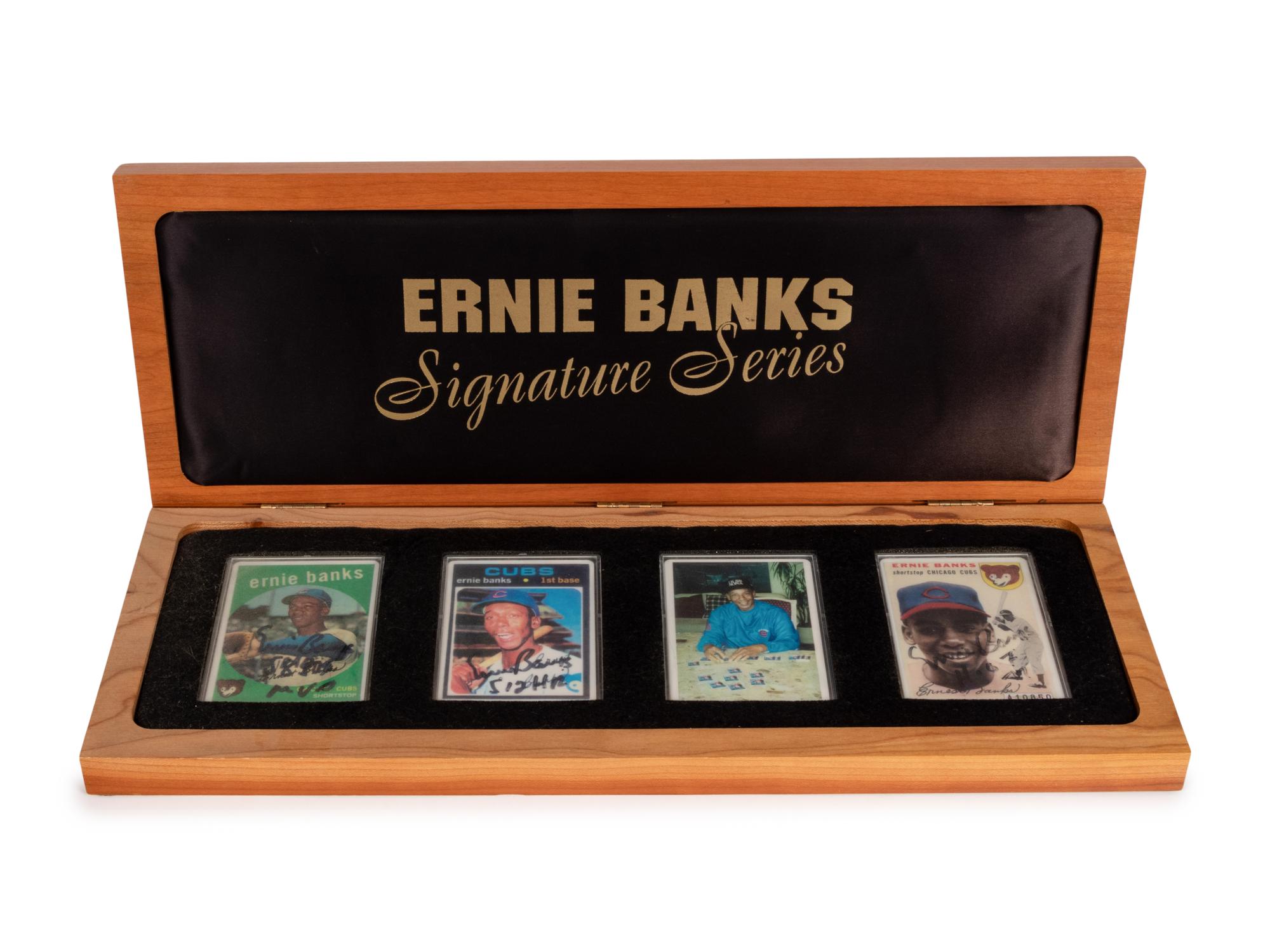 An Ernie Banks Signature Series Set of Signed Autograph Baseball Cards