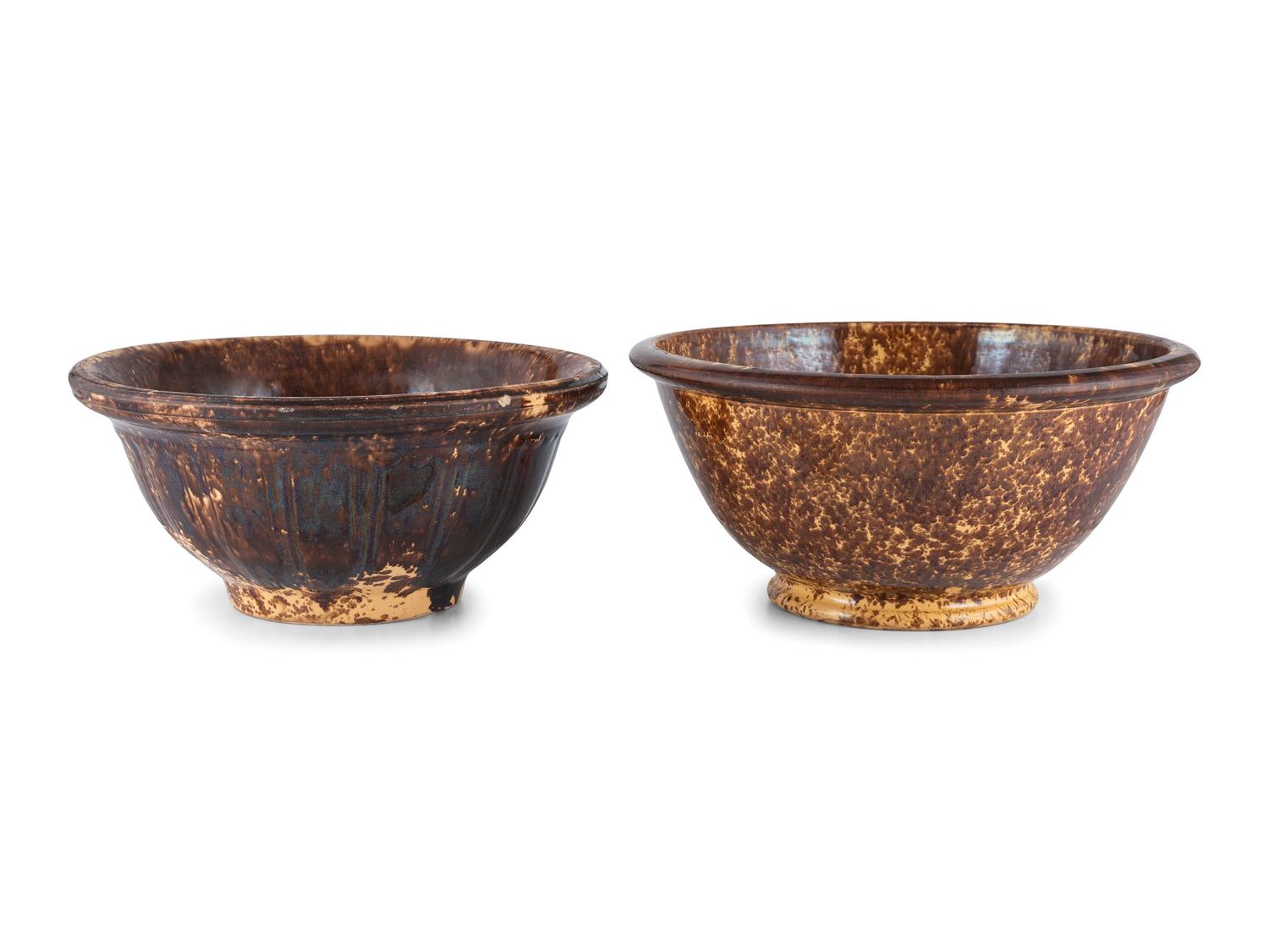 Eight Rockingham Glaze Bowls