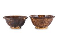 Eight Rockingham Glaze Bowls