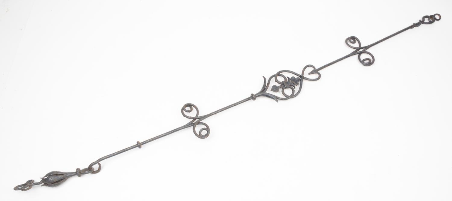 A Victorian Style Wrought Iron Bell Height 60 inches overall. — 20TH CENTURY