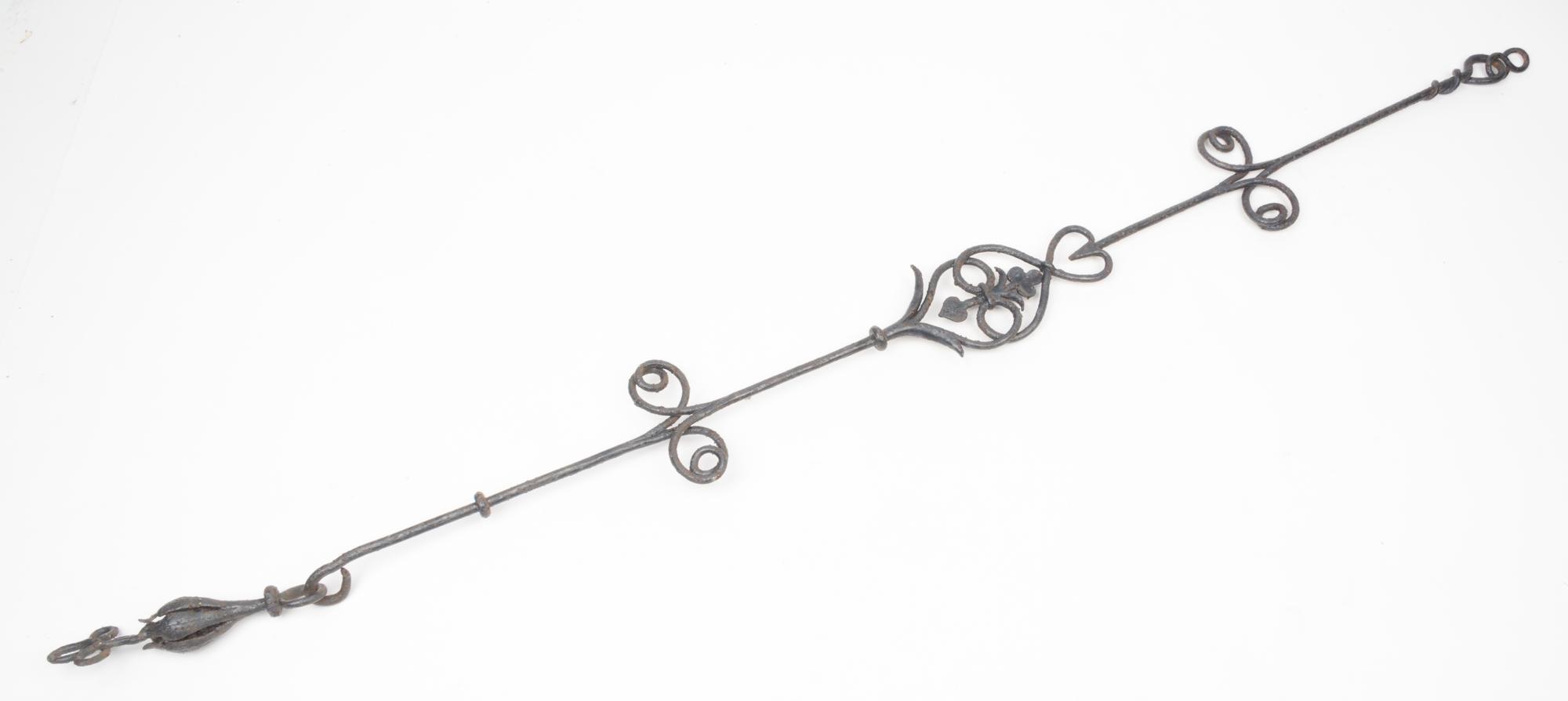 A Victorian Style Wrought Iron Bell Height 60 inches overall. — 20TH CENTURY