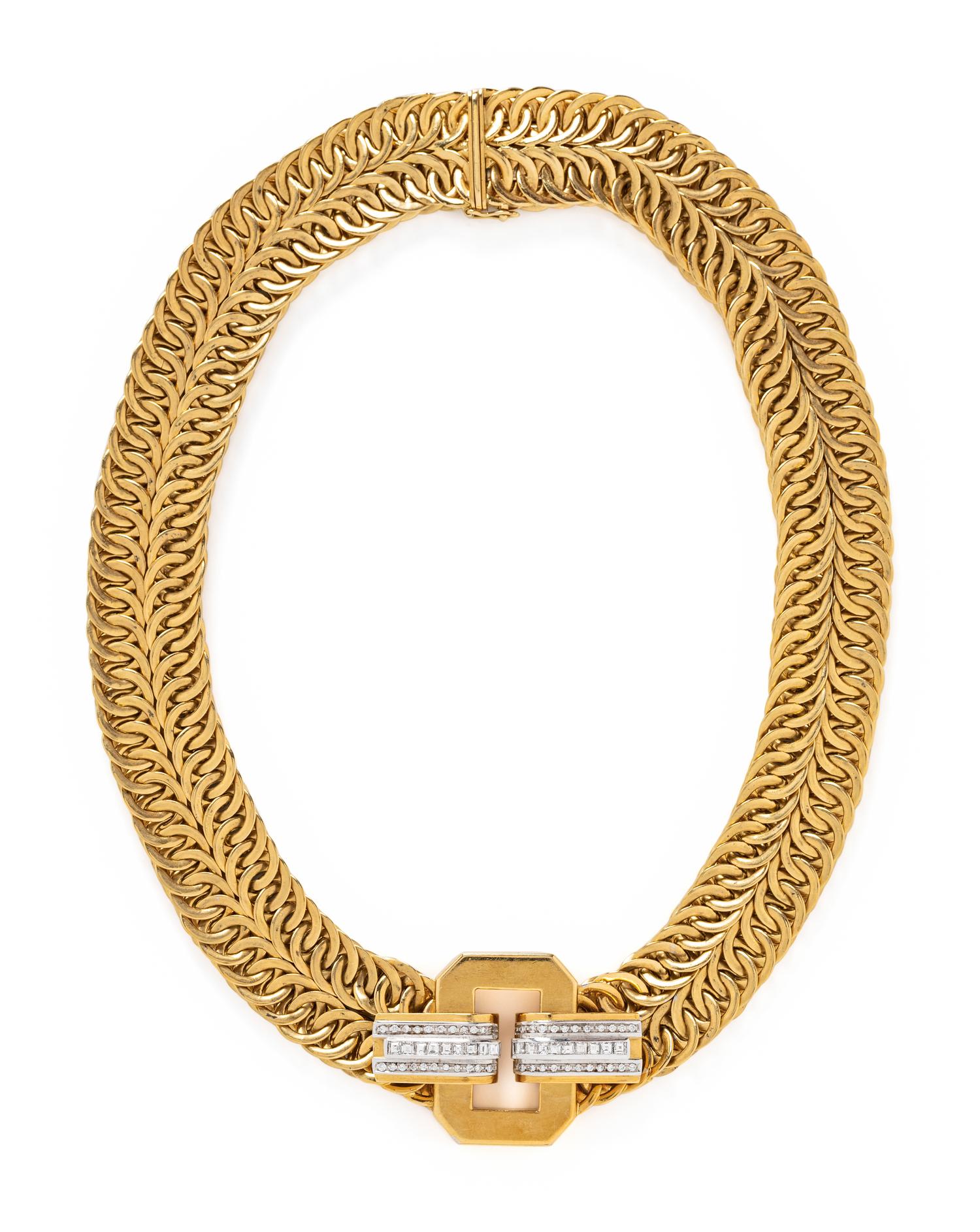 WEINGRILL, YELLOW GOLD AND DIAMOND NECKLACE