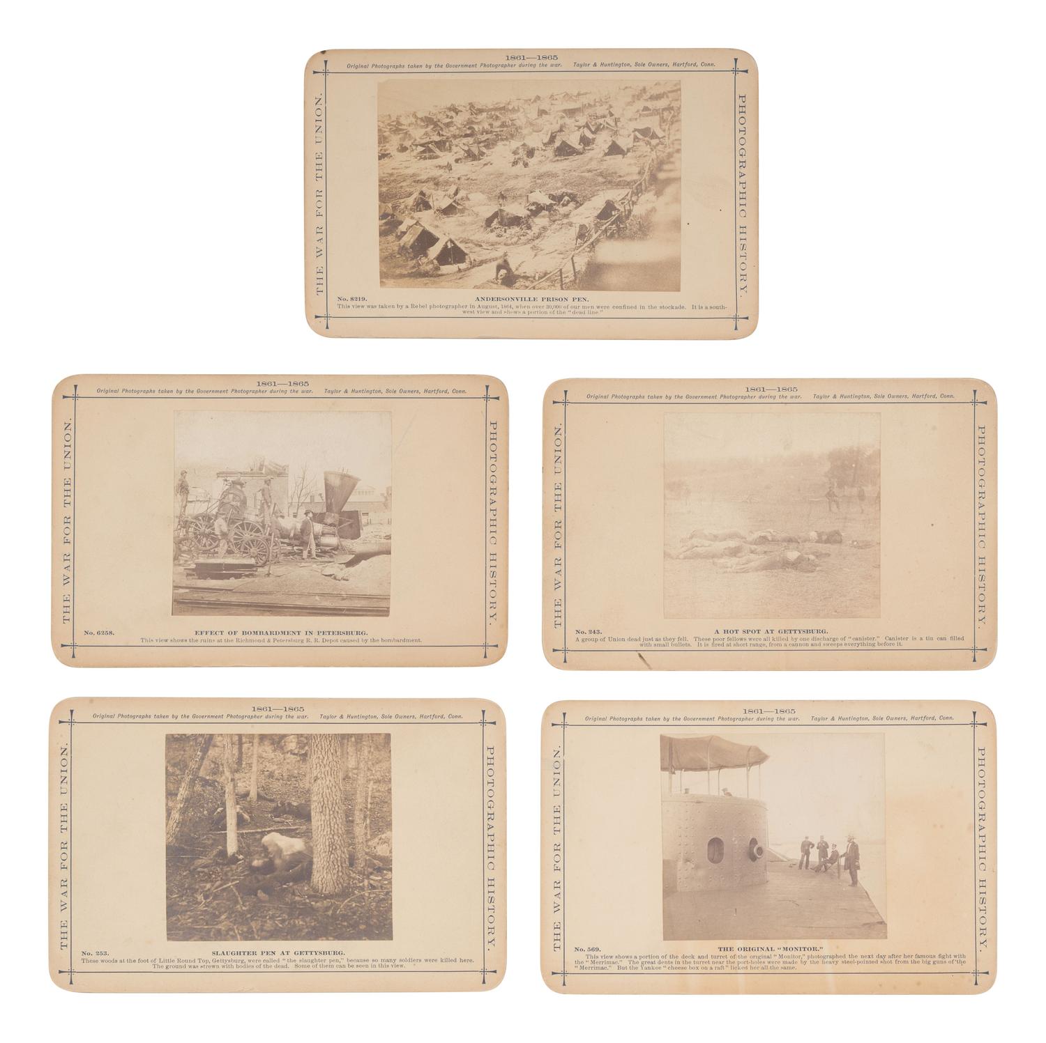 [CIVIL WAR]. Group of 8 albumen prints from Taylor & Huntington's War for the Union series. Hartford, CT, n.d.