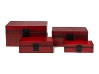 Four Red Lacquer Boxes