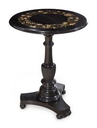 An Italian Pietra Dura Inlaid Slate Side Table