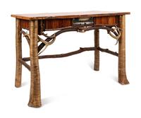 An Adirondack Table with Inset Painting