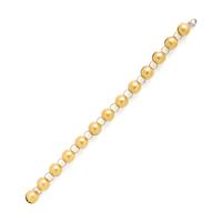 Yellow Gold and Platinum Bead Convertible Necklace and Bracelet