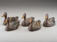 Five Painted Wood Duck Decoys