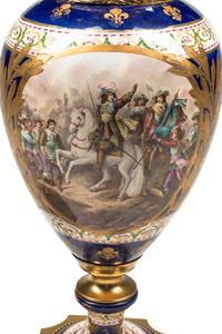 A Gilt Bronze Mounted Sèvres Style Porcelain Vase and Cover