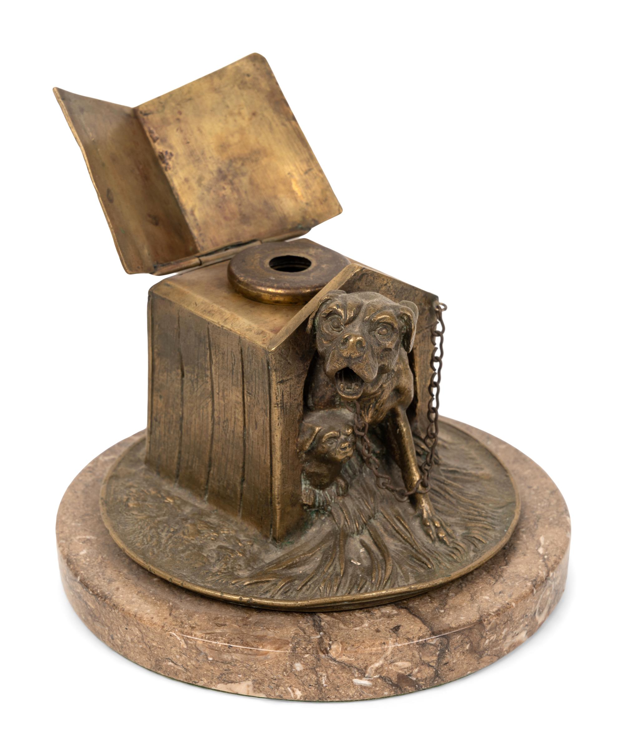 A Collection of Four Dog-Themed Inkwells