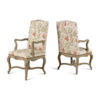A Pair of Régence Style Painted Fauteuils