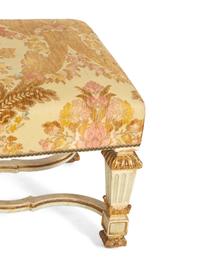 An Italian Painted and Parcel Gilt Bench