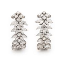 Diamond and White Gold In and Out Hoop Earrings