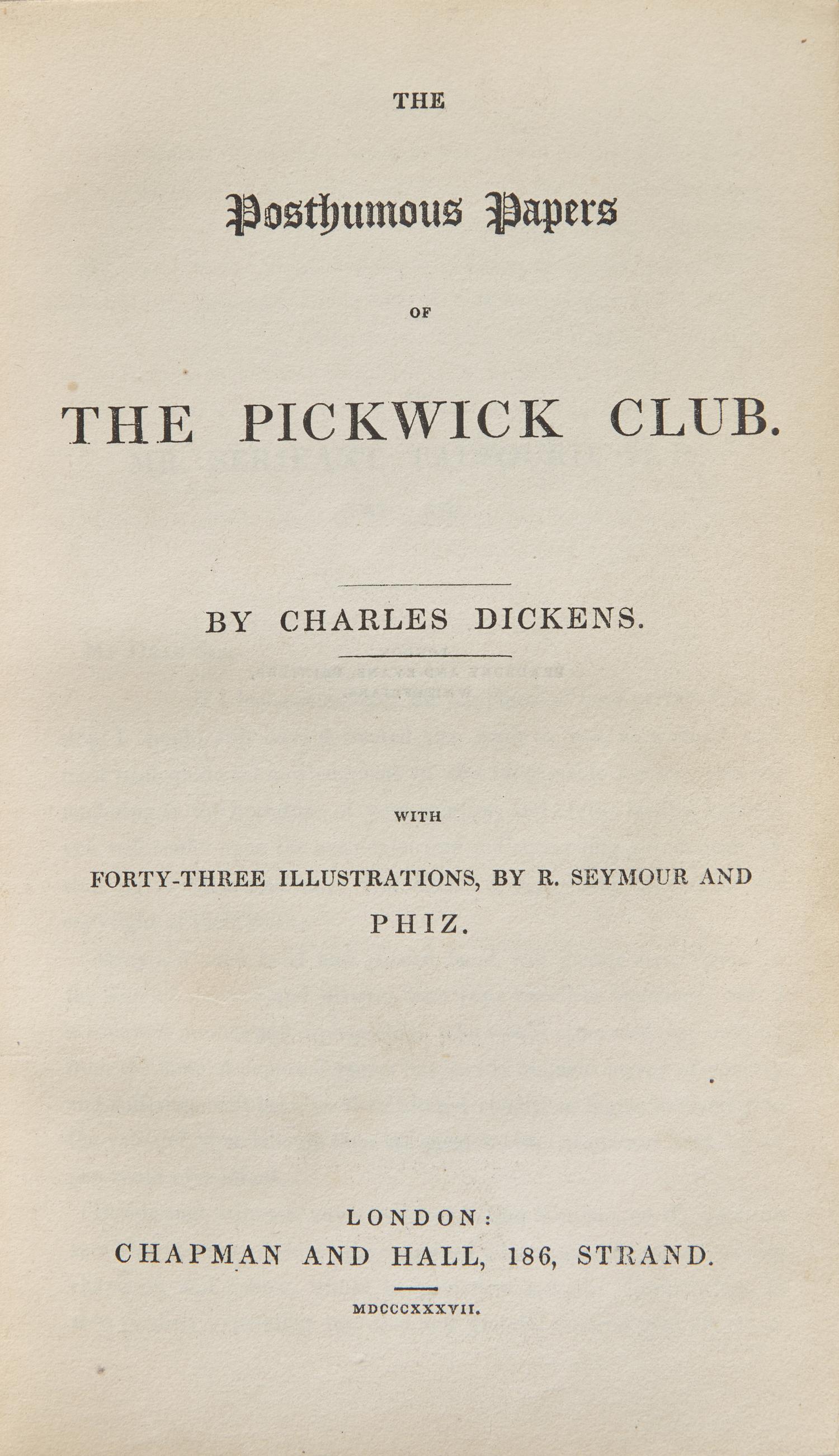 [Fine Bindings] [Cosway-Style] Dickens, Charles. The Posthumous Papers of the Pickwick Club