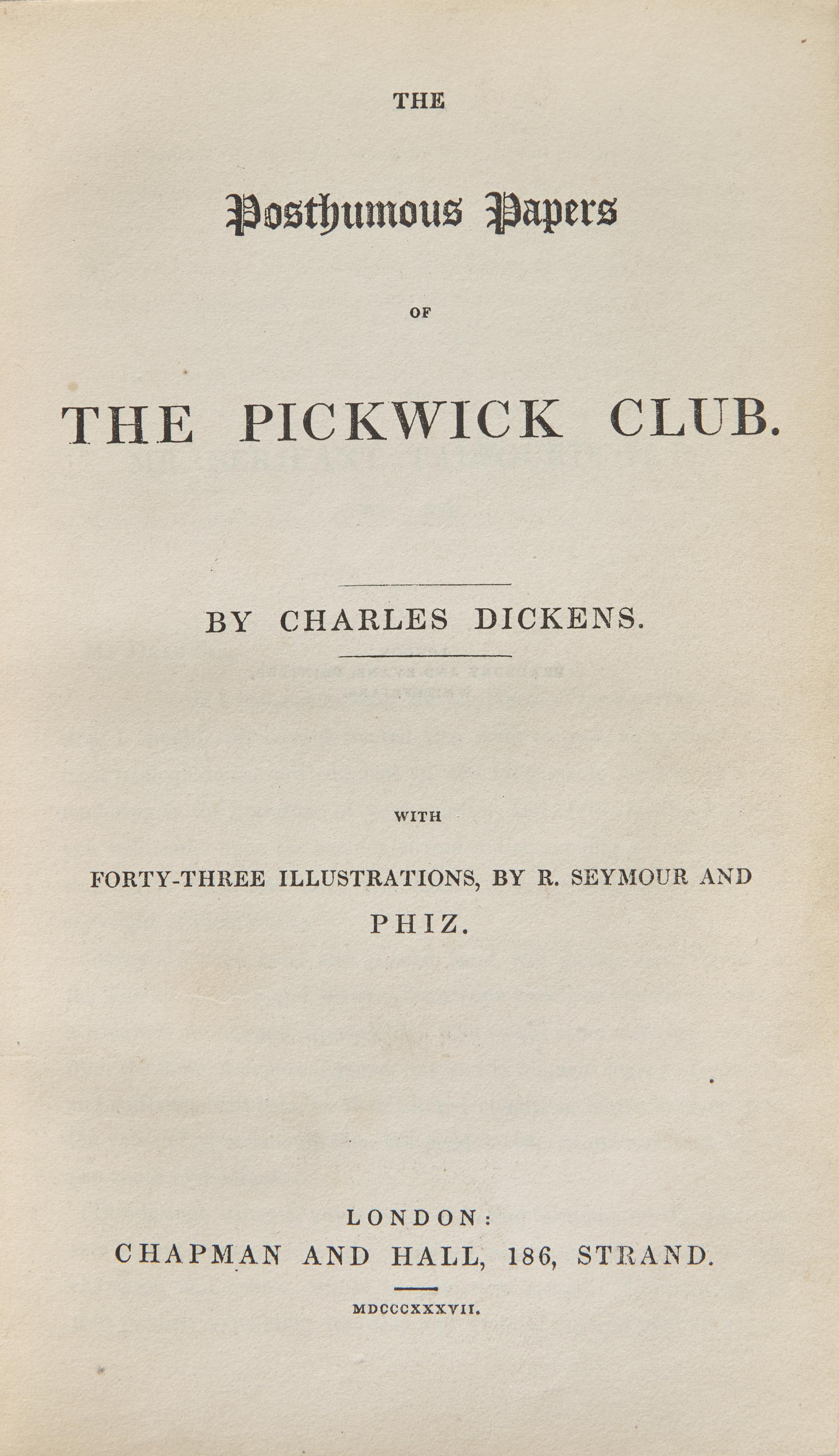[Fine Bindings] [Cosway-Style] Dickens, Charles. The Posthumous Papers of the Pickwick Club