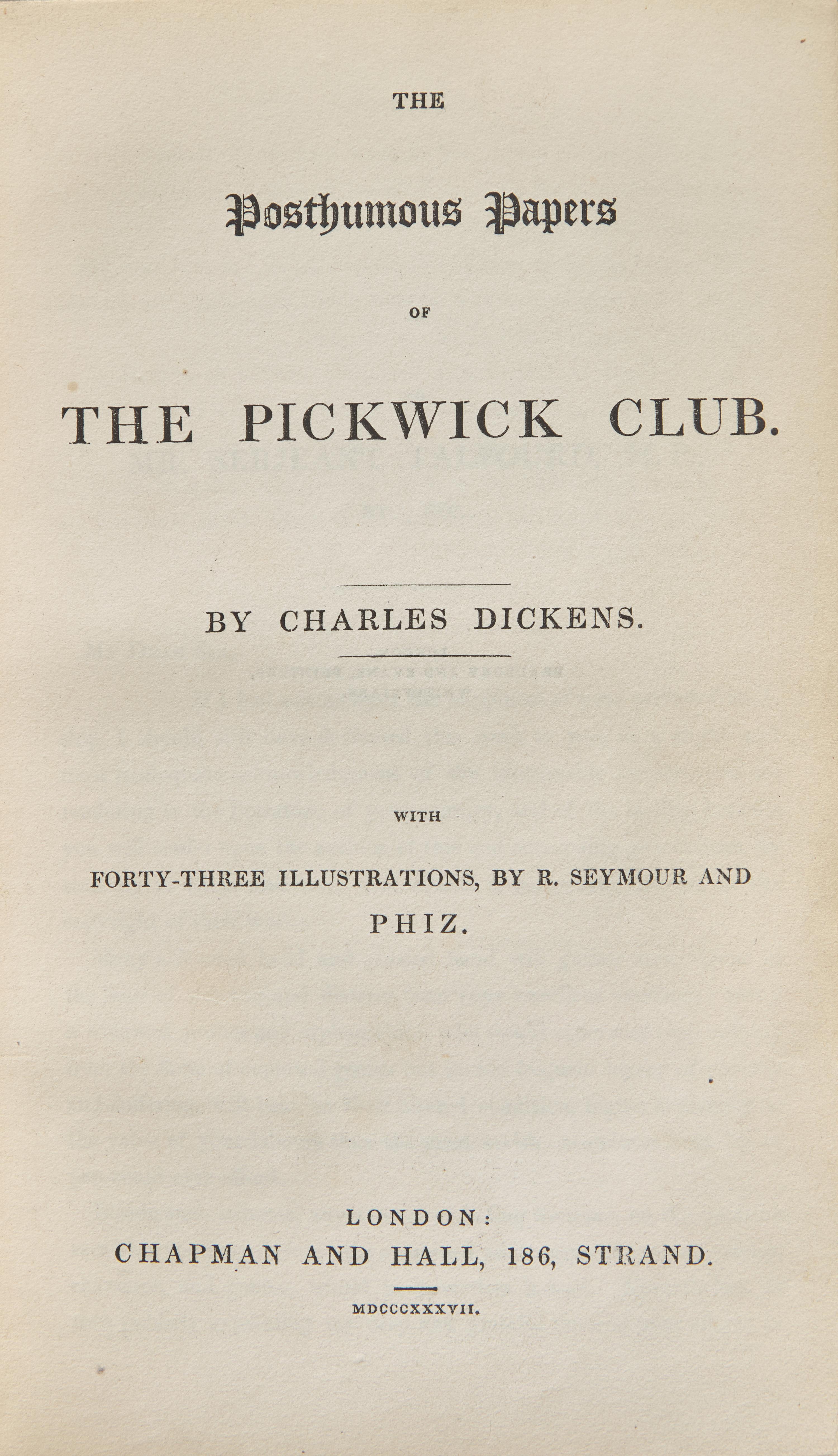 [Fine Bindings] [Cosway-Style] Dickens, Charles. The Posthumous Papers of the Pickwick Club