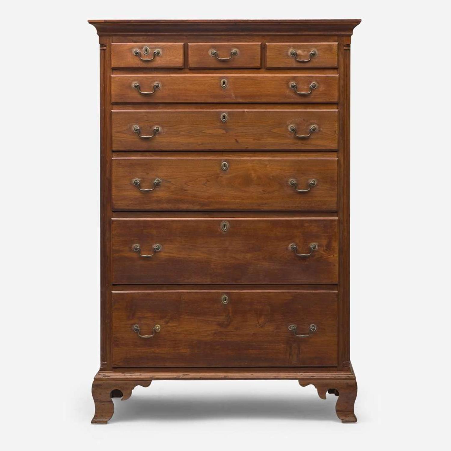 A Chippendale carved walnut tall chest Pennsylvania, late 18th century