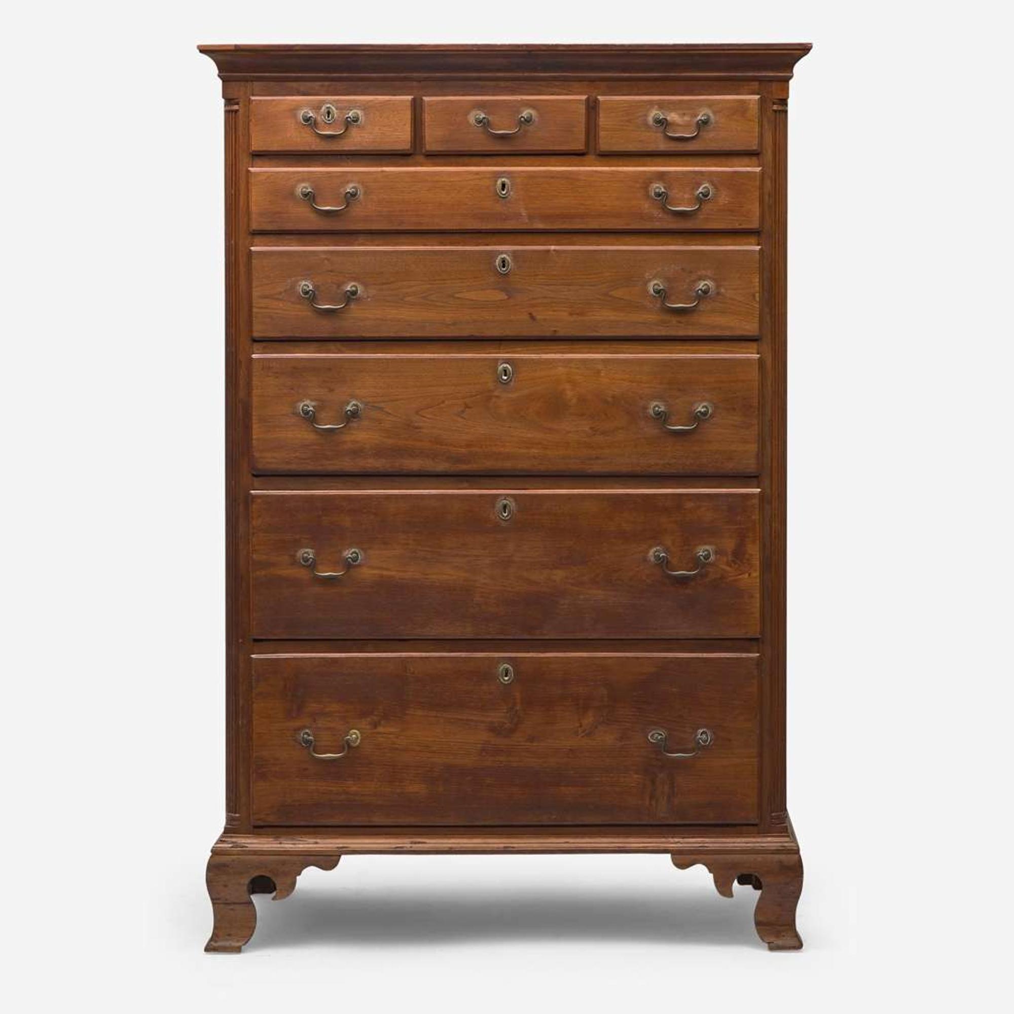A Chippendale carved walnut tall chest Pennsylvania, late 18th century